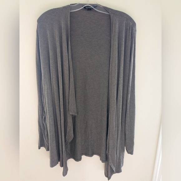 Long Basic Grey Open Cardigan Duster Size XL - Picture 1 of 5
